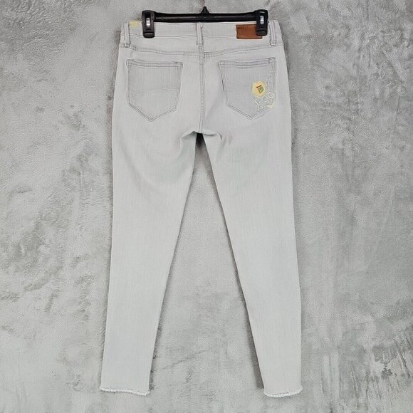 Gray Embroidered Women's Jeans - Picture 10 of 15